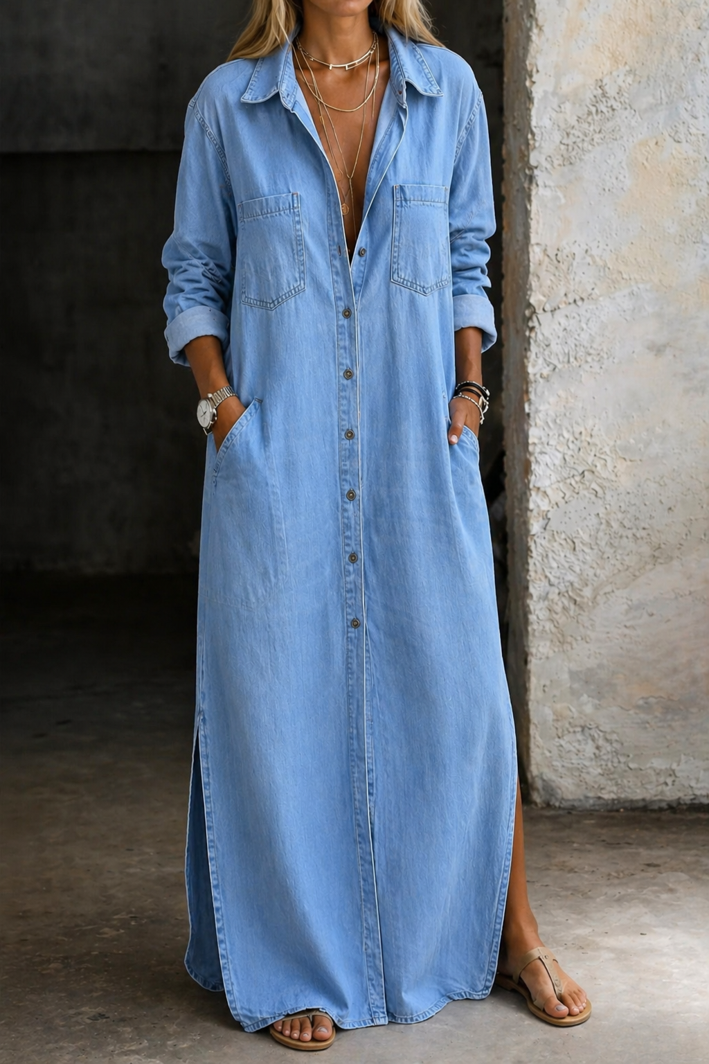 Delana | Kleid mit Knopfleiste