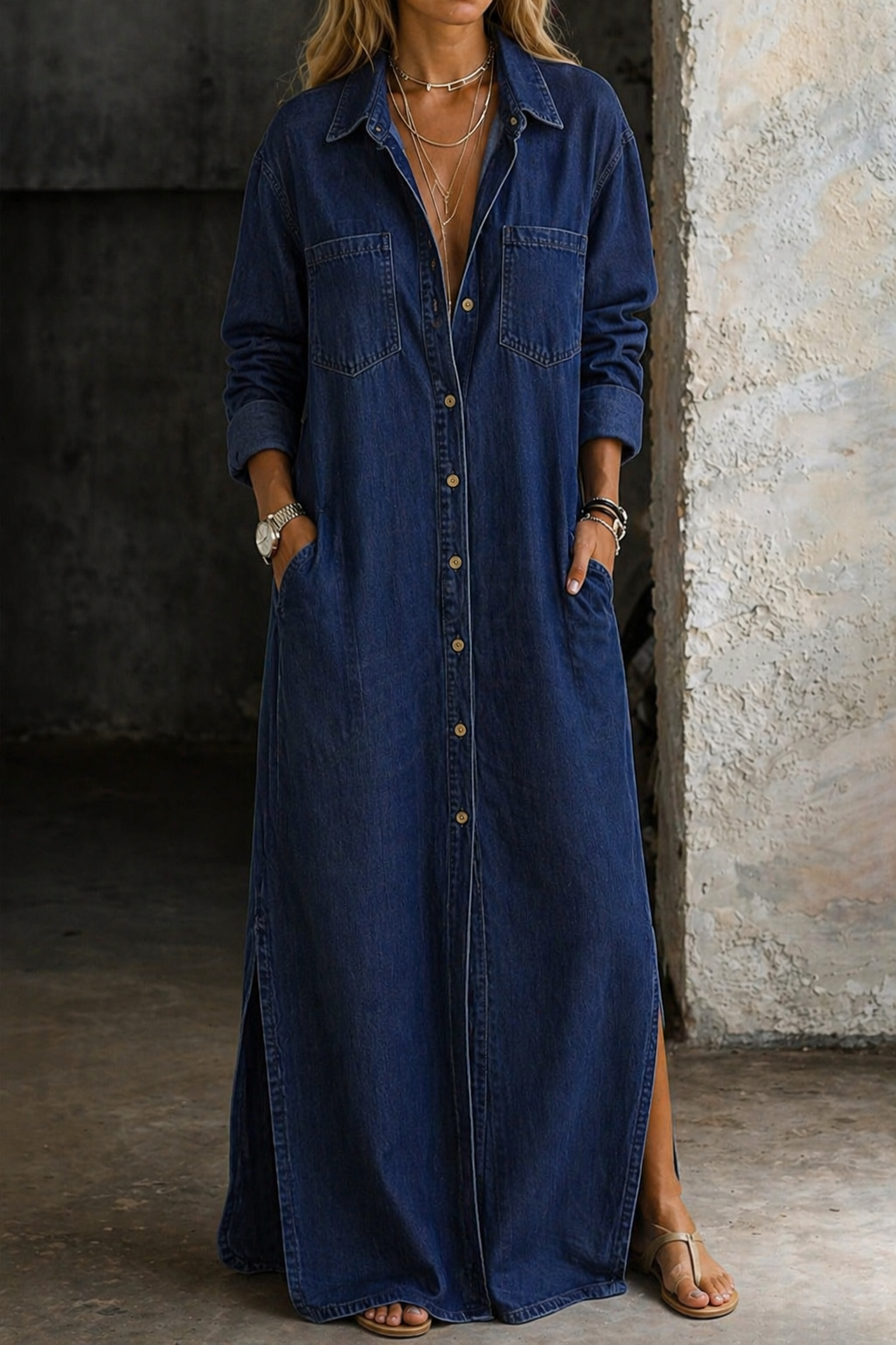 Delana | Kleid mit Knopfleiste