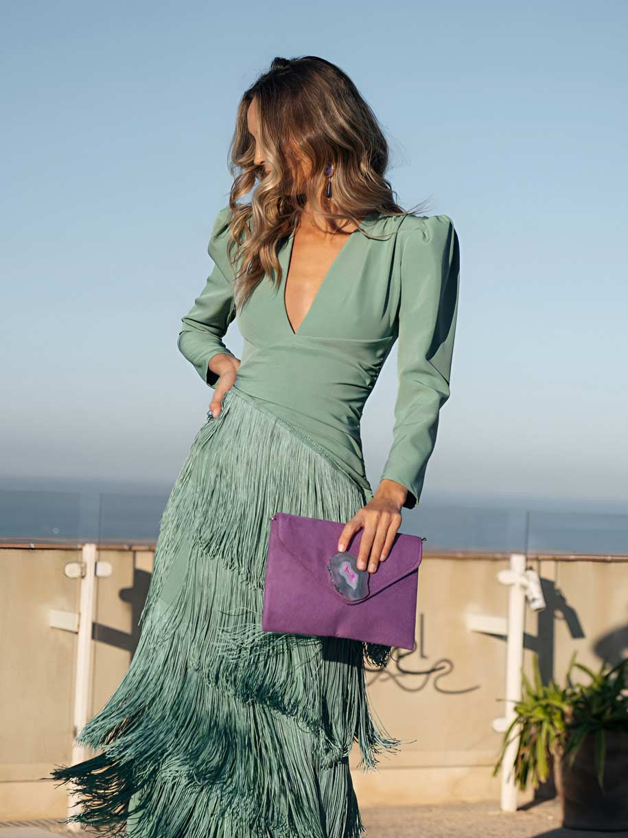 Ronda - Wickelkleid mit Fransen