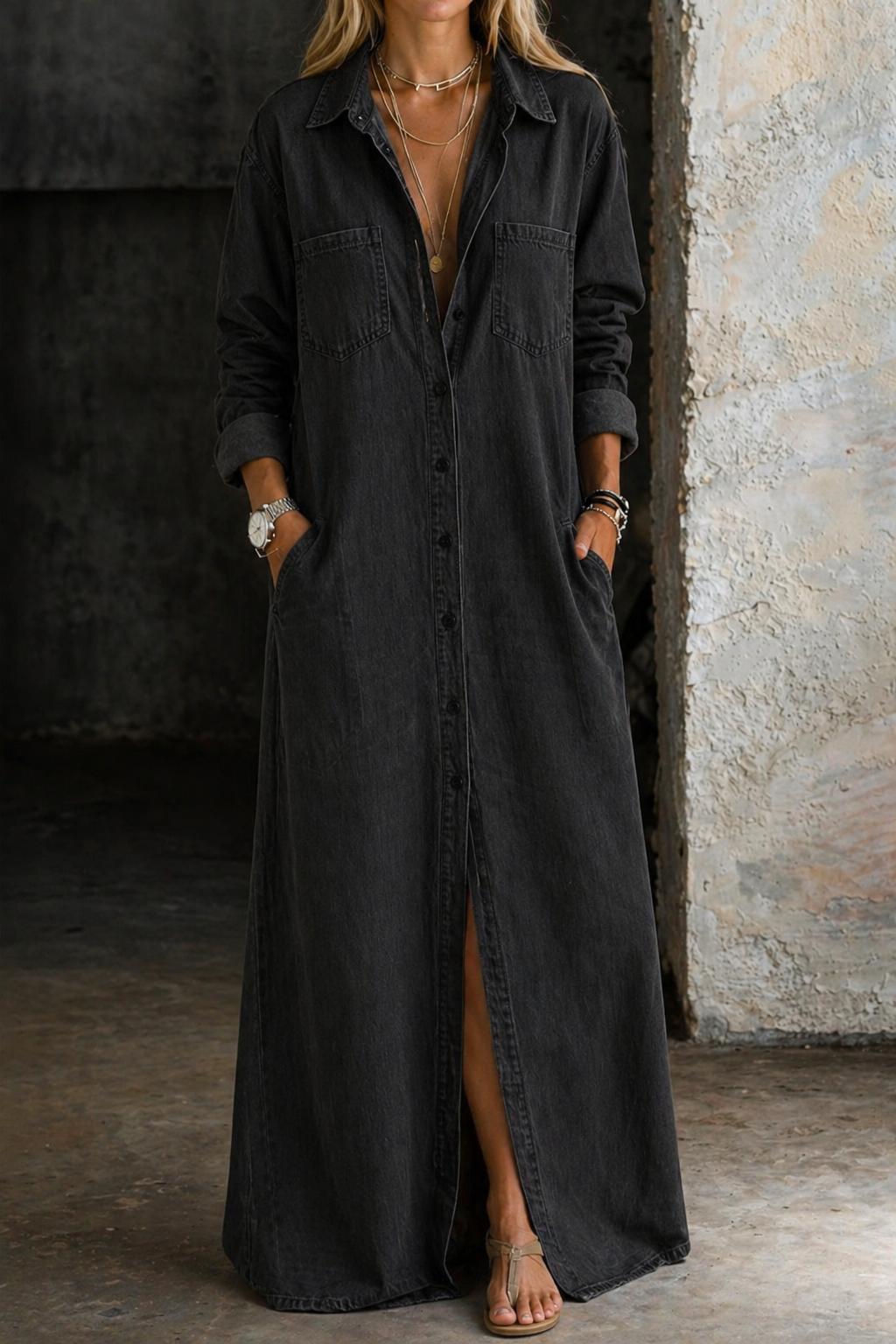 Delana | Kleid mit Knopfleiste