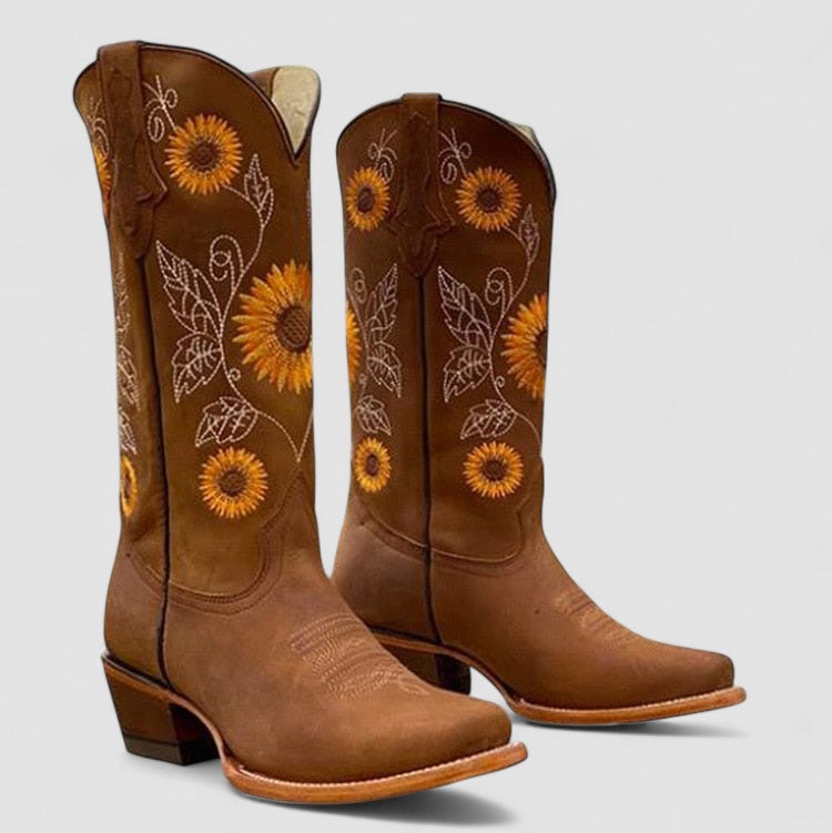 Savannah | Westernstiefel mit floraler Stickerei