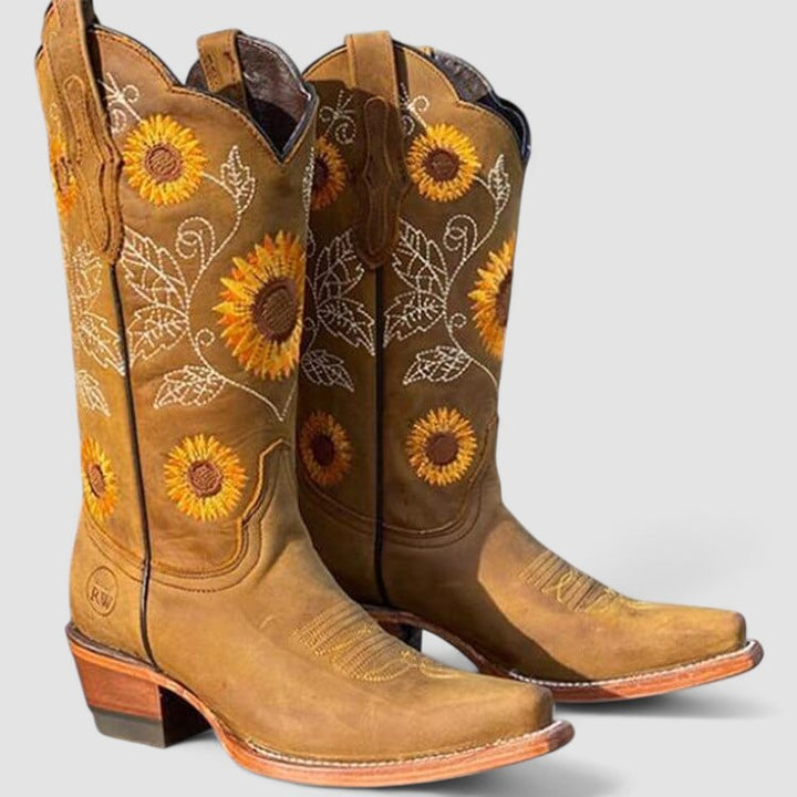 Savannah | Westernstiefel mit floraler Stickerei