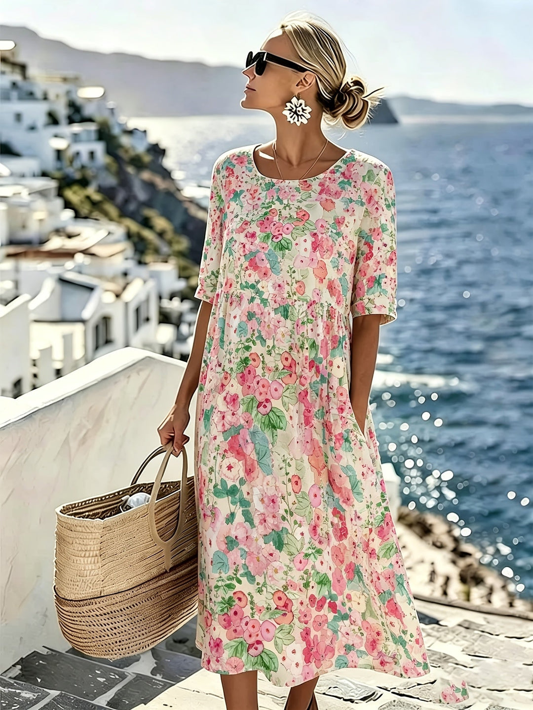 Lilli - Elegantes Geblümtes Sommerkleid