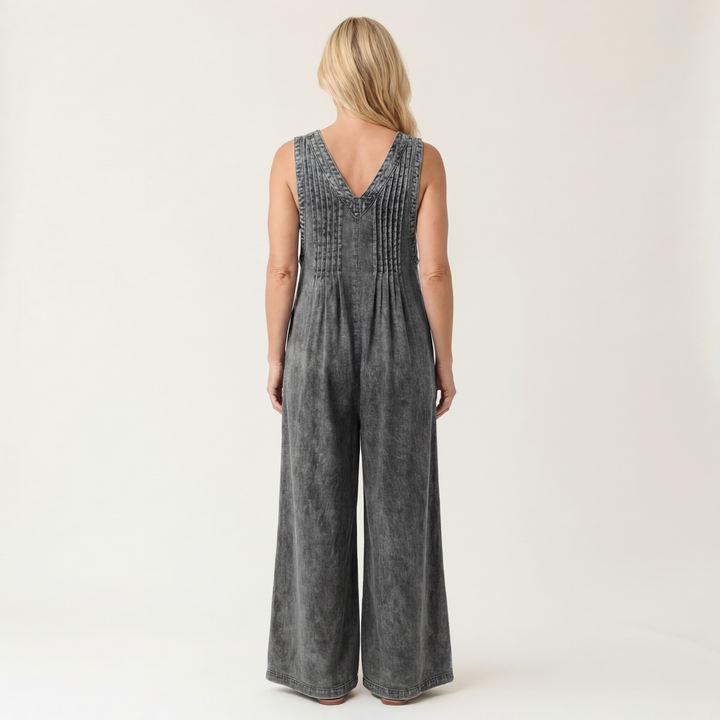 Griselda | Weitbein-Overall mit Plissee