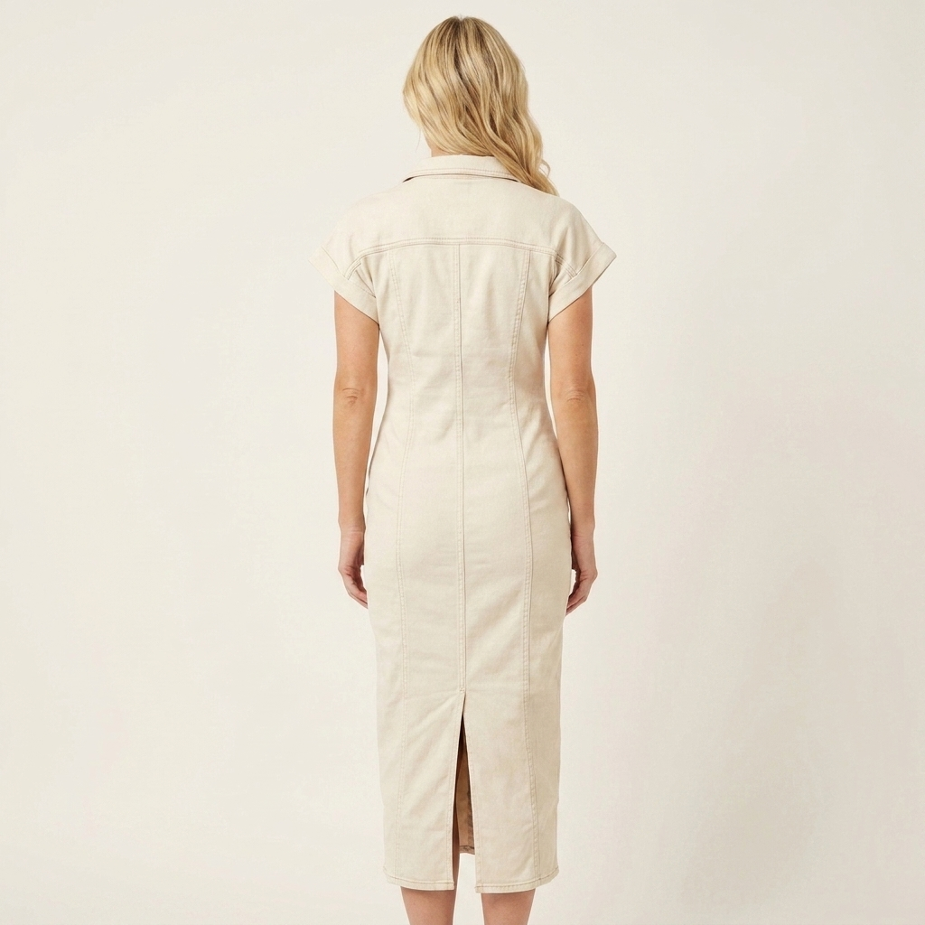 Maya | Bodycon-Midikleid mit Knopfleiste vorne