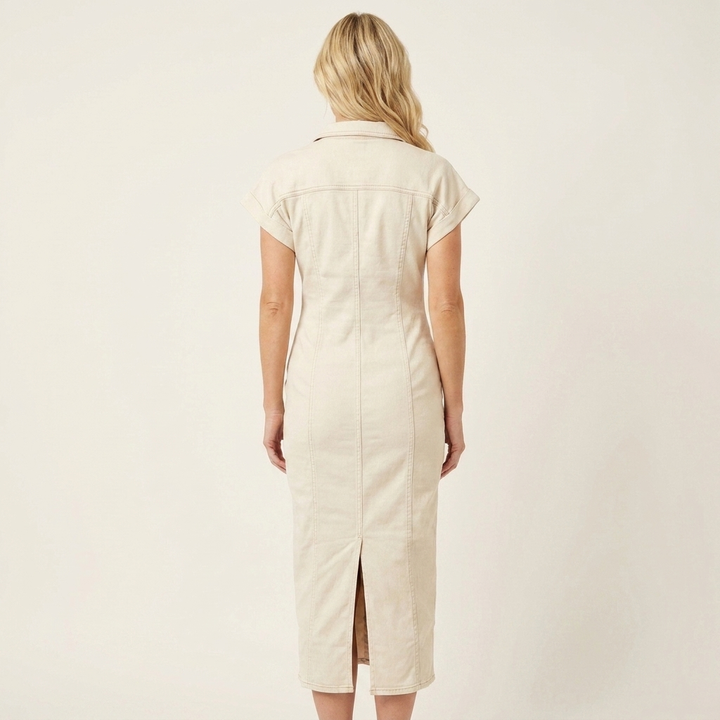 Maya | Bodycon-Midikleid mit Knopfleiste vorne