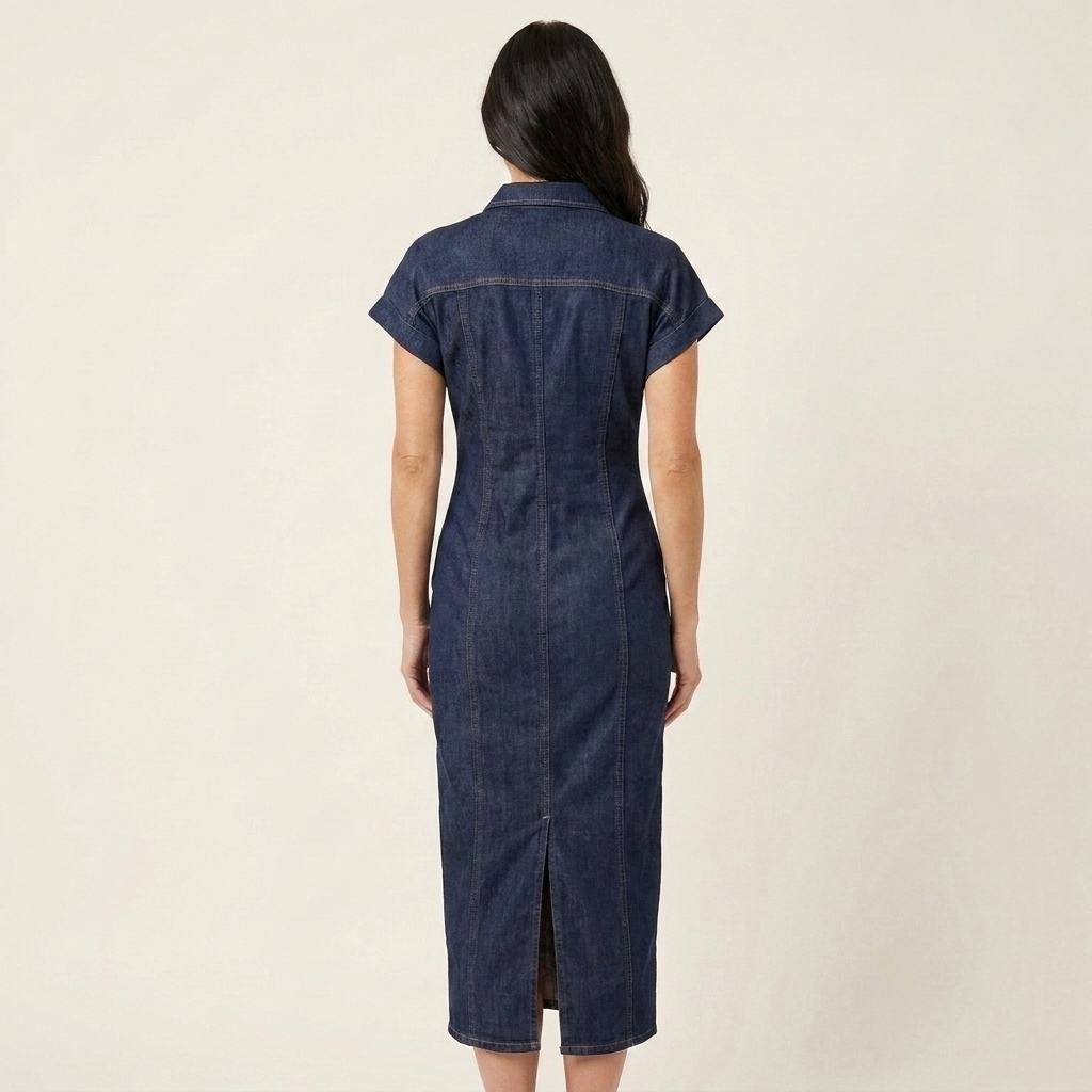 Maya | Bodycon-Midikleid mit Knopfleiste vorne