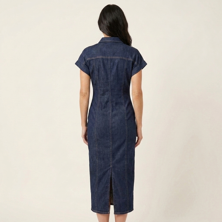 Maya | Bodycon-Midikleid mit Knopfleiste vorne