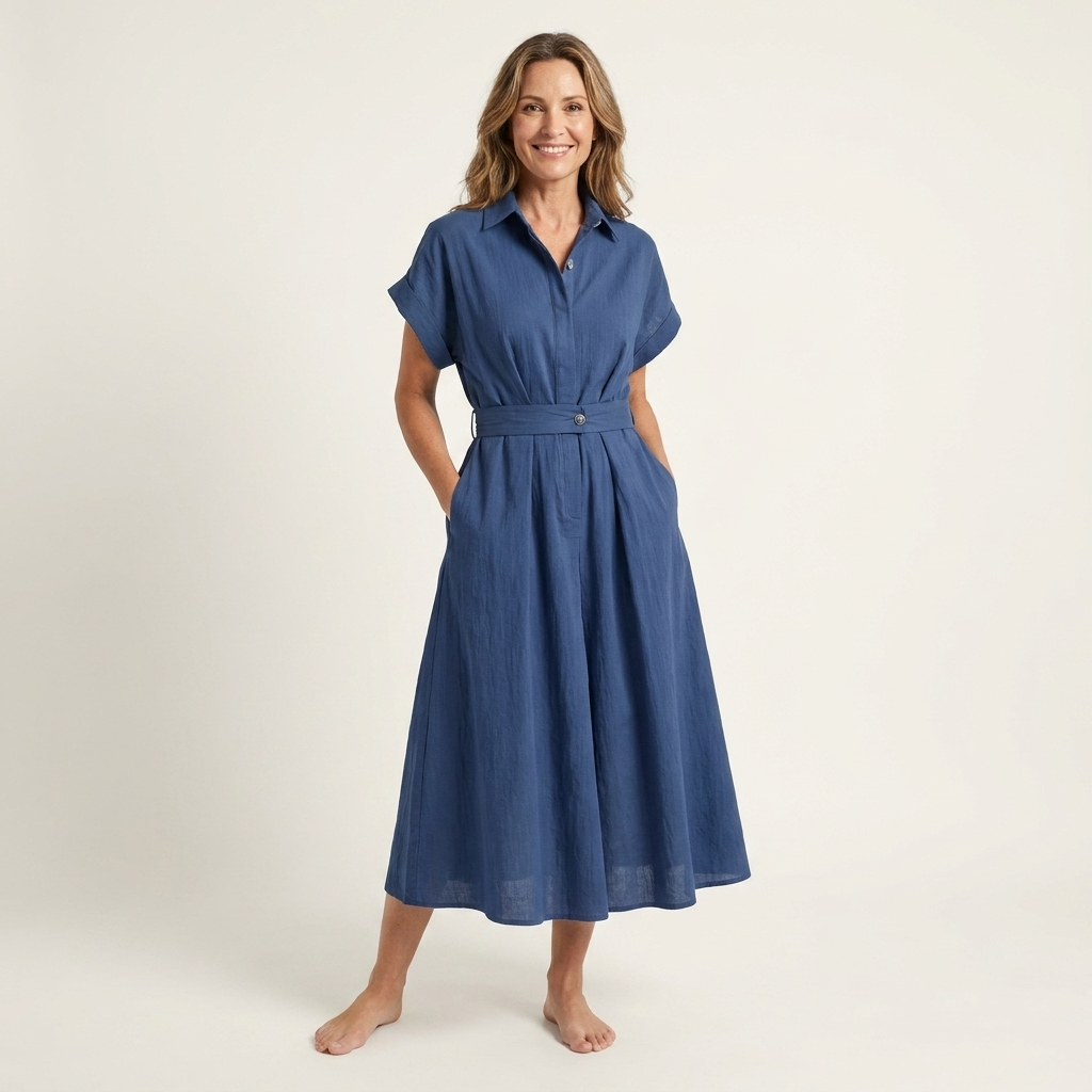 Melody | Midikleid mit Knopfleiste und Gürtel