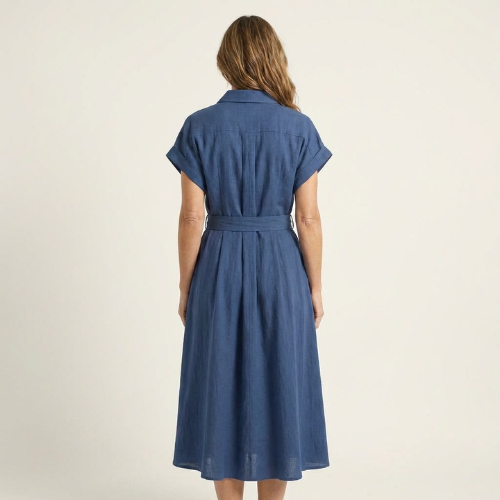 Melody | Midikleid mit Knopfleiste und Gürtel